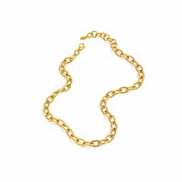 Collier chaîne à maillons ovales plaqué or prêt à être expédié, bijoux de mode en acier inoxydable pour femmes, accessoires en gros