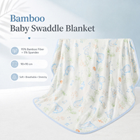 Couverture pour bébé anti-bactérienne écologique 90*90CM, douce et respirante, couverture d'emmaillotage pour nouveau-né