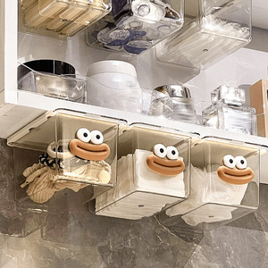 Transparent Drawer Storage Box <b>Rectangle</b> Wall Mounted Bathroom Cotton Swab Makeup Pad Organizer Smooth Slide Mechanism - Product Image 2