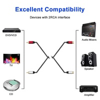 Câble d'extension 2RCA mâle-femelle, paire torsadée, audio stéréo, cordon en cuivre OFC, compatible HDTV, amplificateur, microphone, usage domestique