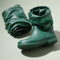 Nouveauté bottes de pluie pliables bottes Wellington portables imperméables et légères en silicone pour l'agriculture et le camping en plein air