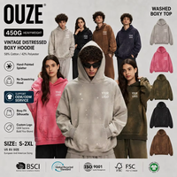 Sweat à capuche pour homme teint par pulvérisation 450 g/m² ultra lourd, effet éclaboussures de peinture, streetwear américain vieilli, pull à capuche personnalisé avec logo