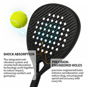 Grancen PP0001 <span class=keywords><strong>Raquette</strong></span> de <span class=keywords><strong>padel</strong></span> avec grip en EVA, surface en carbone argenté 3D, professionnelle, de haute qualité, légère, portable, résistante à l'abrasion - Product Image 2