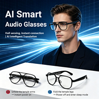Lunettes intelligentes GM-82 avec interrupteur à effet Hall, charge magnétique, audio professionnel, enregistreur de réunion, mise en marche/arrêt automatique, traducteur IA