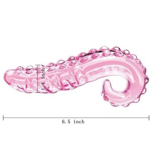 Juguete sexual para adultos con simulación de lengua de cristal rosa, masturbador femenino, juguetes sexuales anales - Product Image 1