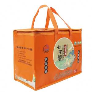 Custom Logo Print Durable Large Capacity Food Insulation <b>Bag</b> Foldable Non Woven Aluminum Foil Takeaway Cooler <b>Bag</b> - Product Image 6