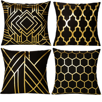 Housse de coussin rectangulaire en velours tissé doré, personnalisée pour la maison ou l'hôtel