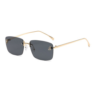 Gafas de sol rectangulares sin montura UV400 Moda Mujer Protección solar Adulto - Product Image 4