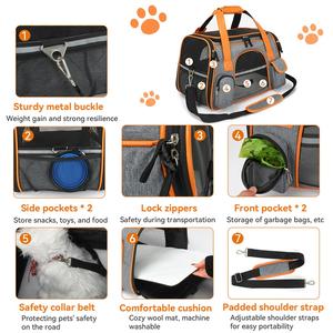 Taşınabilir Evcil Hayvan Taşıma Çantası Nefes Alabilen Köpek Kedi Seyahat Taşıyıcısı Köpekler ve Kediler için Uçuş ve Seyahat İçin Açık Hava Taşıma Çantası - Product Image 6