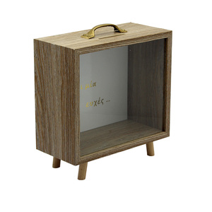 Caja de Ahorros de Madera con Ventana de Cristal y Asa Superior, con Marco para Fotos - Product Image 4