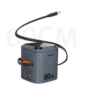 नए उत्पाद बहुक्रियाशील चुंबकीय वायरलेस चार्जर 6 स्केलेबल केबल के साथ 1 वायरलेस चार्जिंग स्टेशन चुंबकीय चार्जर - Product Image 1