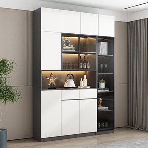 Grand buffet de cuisine moderne sur pied armoire haute salle à manger placard de rangement buffet étroit en bois blanc - Product Image 5