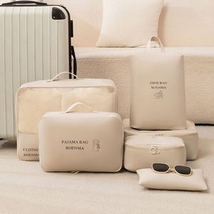 Hot Sale Custom Convenient 6 Pieces Travel Luggage Organizers With Laundry Shoe Bag for Carry on <b>Suitcase</b> - Product Image 3