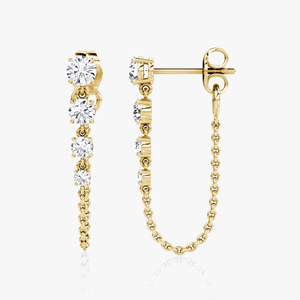 ต่างหูเพชรทรงหยดน้ำ รับผลิตแบบ OEM ODM ทองคำแท้ 14K/18K/22K เพชรเพาะเลี้ยงทรงกลมเจียระไนแบบบริลเลียนท์ หรูหรา - Product Image 5