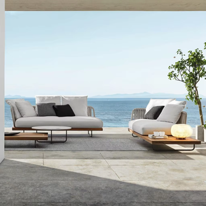 <span class=keywords><strong>2023</strong></span> patio de conversation extérieur en aluminium avec canapé en bambou pour cour hôtel parc meubles liquidation vente - Product Image 5