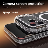 Funda Magnética Transparente 2 en 1 a Prueba de Agua y Golpes para Teléfono PC, para 17 Pro Max y Plus, Estilo Ins, con Logotipo Personalizado