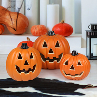 Grande décoration d'intérieur d'Halloween en forme de citrouille Jack-O'-Lantern moderne en plastique avec LED