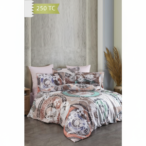 Varol 250 TC Bamboo Blend Cotton Satin Duvet Cover <b>Set</b> Floral Modern Design for Home Use Family Size-FIOSOLE - Product Image 3