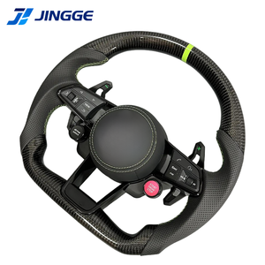 Con botón de inicio R8 y volante de carbono medio perforado para <span class=keywords><strong>Audi</strong></span> A3 A4 A5 A6 C7 C8 Q3 Q5 Q7 4L SQ5 SQ8 TTRS - Product Image 2