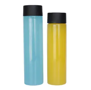 प्लास्टिक voss बोतल ऊर्जा पेय पैकेजिंग कस्टम डिजाइन 800 ml 375 ml 300 ml voss पानी कांच की बोतल के साथ रंगीन प्लास्टिक की टोपी