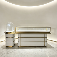 Desain Etalase Perhiasan Stainless Steel untuk Toko Grosir dari Pabrik China, Material dan Warna Dapat Disesuaikan, Desain Unik untuk Merek