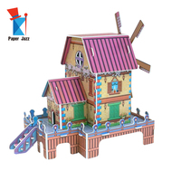 Puzzle 3D décoratif en mousse Moulin à vent Maison Jouet éducatif de dessin animé à monter soi-même Certifié EN71 Convient aux enfants