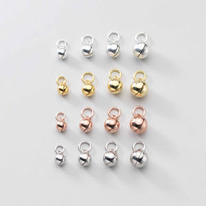 आभूषण बनाने के लिए बढ़िया 925 सिल्वर चार्म मोती, DIY निष्कर्ष घटक आभूषण सहायक उपकरण जिंगल बेल चार्म ब्रेसलेट पायल - Product Image 1