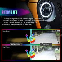 OPPLIGHT Vente en gros en usine 90w IP67 5000 heures 7 pouces phare LED rond approuvé par smartphone projecteur LED rond phare pour voiture