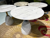 Table d'appoint en marbre blanc flocon de neige pour une table de réunion de bureau simple et moderne, table basse, petite table d'appoint, table