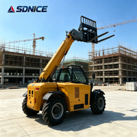 Chargeur télescopique industriel SDNICE, capacité de levage de 12 m, 4 tonnes, moteur diesel Yunnei, transmission latérale pour le stockage en entrepôt