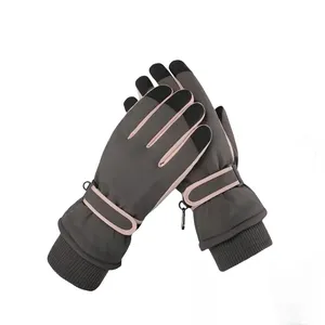 High Quality Custom Logo Printed Professional Ski Gloves Winter Snowboard Mittens Cycling Gloves Windproof Ski Gloves