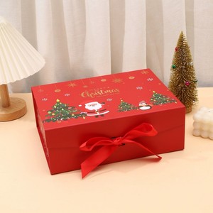 Boîte cadeau magnétique de Noël EVERWIN, boîtes en papier avec ruban, carton rigide, boîte cadeau pliable, emballage de style luxueux - Product Image 1