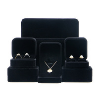 Boîte à bijoux en velours personnalisée avec logo, boîte de rangement de luxe pour boucles d'oreilles, bracelets, colliers et bagues, vente en gros