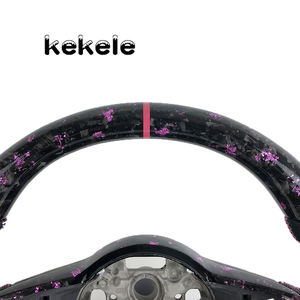 Volante de Fibra de Carbono Forjado <span class=keywords><strong>Rosa</strong></span> para <span class=keywords><strong>Volkswagen</strong></span> MK7, Compatible con GTI MK5 MK6 MK8 Golf 2015 2016 2017 2018 2019, Personalizable - Product Image 2