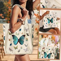 Sac fourre-tout en toile vierge imprimable, réutilisable et lavable, idéal pour la peinture DIY et l'emballage de cadeaux personnalisés