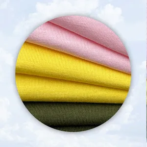 Shaoxing tekstili sıcak satış yüksek kaliteli düz boyalı 40s 100% pamuklu süprem örme konfeksiyon kumaş, pamuklu jarse kumaş