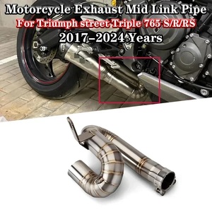 Tubo de Escape para Motocicleta Street <span class=keywords><strong>Triple</strong></span> 765 S <span class=keywords><strong>R</strong></span> RS, Modificación de Escape, Tubo de Enlace de Acero Inoxidable, Silenciador Trasero - Product Image 5