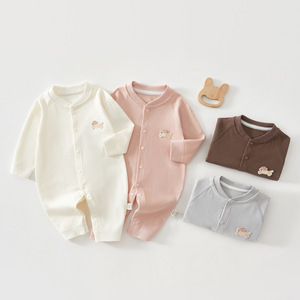 Baby Romper Long Sleeve 100 Cotton Class A Newborn Clothes Unisex Spring Autumn <b>Base</b> <b>Layer</b> - Product Image 1