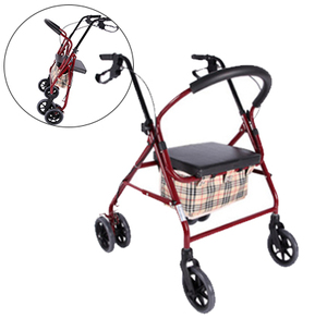 Déambulateur à assistance à la <span class=keywords><strong>marche</strong></span> avec cadre en aluminium, fauteuil roulant pour adultes handicapés avec siège, déambulateur à roulettes avec panier, économiseur <span class=keywords><strong>de</strong></span> main-d'œuvre - Product Image 4