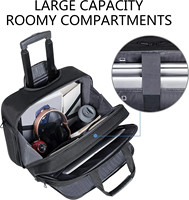 Valise à roulettes robuste avec logo personnalisé, sac de pilote pour ordinateur portable en PVC 600D