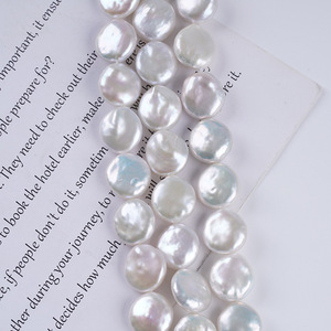 Perla Natural de Agua Dulce de 12-13 mm, Forma de Botón, Color Blanco, Barroca Negra, Semiterminada, para Hacer Joyas y Collares - Product Image 5