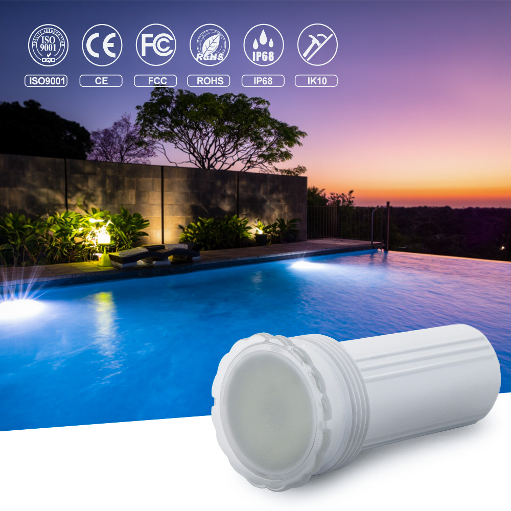 IP68 Waterproof AC12V 8W LED Pool Light 1.5 Inch RGB Remote Control Underwater Light for Liner Pools