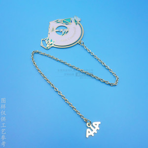 Metal <b>Bookmark</b> With Hollow Pattern And Chain Design 55mm Gold Color For Stationery Business Gifts - Product Image 2