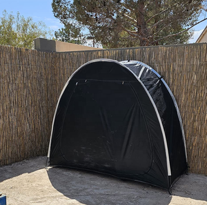 Tente de vélo de 6,6 pieds, tissu Oxford 210D étanche, couverture de vélo d'extérieur, conception de fenêtre, une chambre à coucher <span class=keywords><strong>pour</strong></span> <span class=keywords><strong>2</strong></span> vélos, <span class=keywords><strong>abri</strong></span> de rangement <span class=keywords><strong>pour</strong></span> vélos - Product Image 2