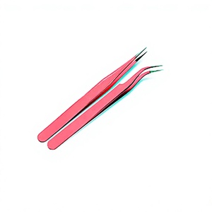 แหนบต่อขนตาปลายเรียบสแตนเลส 10 มม. รุ่น ABP-003 ยี่ห้อ ASAP BEAUTY PAKISTAN พร้อมเคลือบสีชมพู - Product Image 2