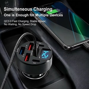 Nouveaux Produits Chargeur de Voiture Premium 100W à 6 Ports avec Affichage de Tension pour <span class=keywords><strong>iPhone</strong></span> 17 16 15 Samsung S26 S25 <span class=keywords><strong>Prise</strong></span> d'Alimentation Sûre et Stable - Product Image 3