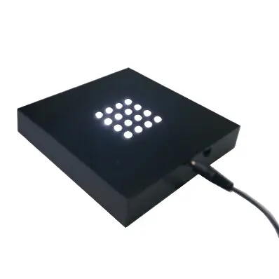 16led אורות כיכר שחור פלסטיק led אור בסיס עבור 3d קריסטל