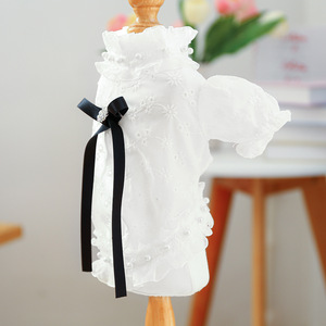 เสื้อผ้าสัตว์เลี้ยง PETCIRCLE สำหรับสุนัขขนาดเล็กและขนาดกลาง อุปกรณ์สำหรับสัตว์เลี้ยง เสื้อเชิ้ตสไตล์ฝรั่งเศสแบบโปร่งสำหรับสุนัข - Product Image 4