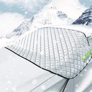 Housse de pare-brise d'hiver Yiju pour voiture, en aluminium argenté, épaisse, imperméable, à motif en treillis, protection anti-givre - Product Image 1