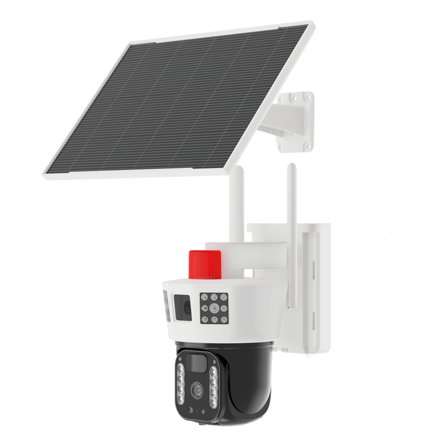B2B Support Samples BP8 V380 Phone Connect 4MP Battery Solar 360 Degree PTZ Outdoor Camera H.265 Triple Lens 4G Sim Card  Cctv
